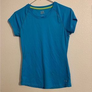 CHAMPION Small Blue and Green Athletic Shirt